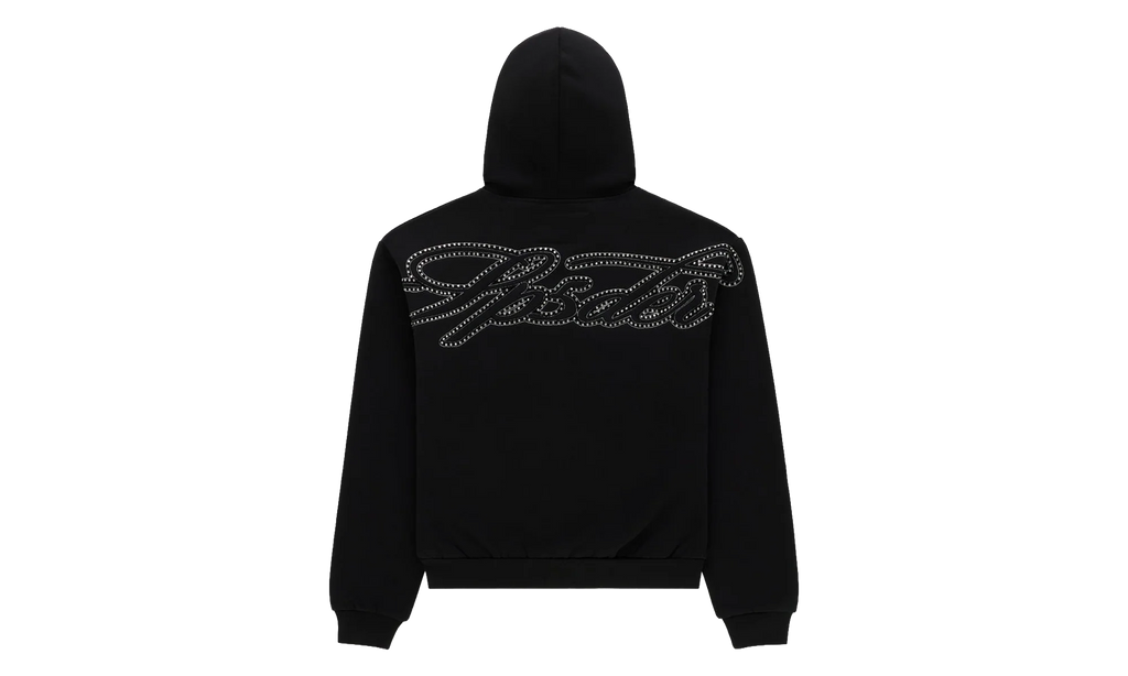Rhinestone Script Zip Hoodie "Black" SP5der351
