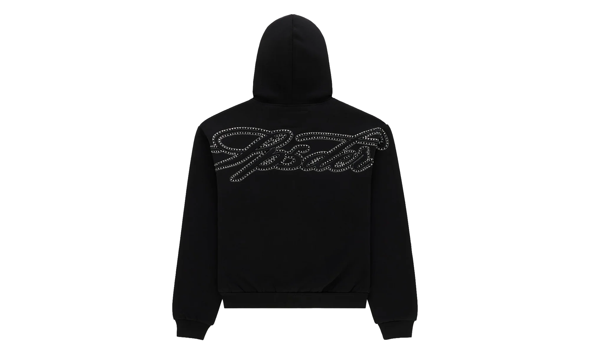 Rhinestone Script Zip Hoodie "Black" SP5der351