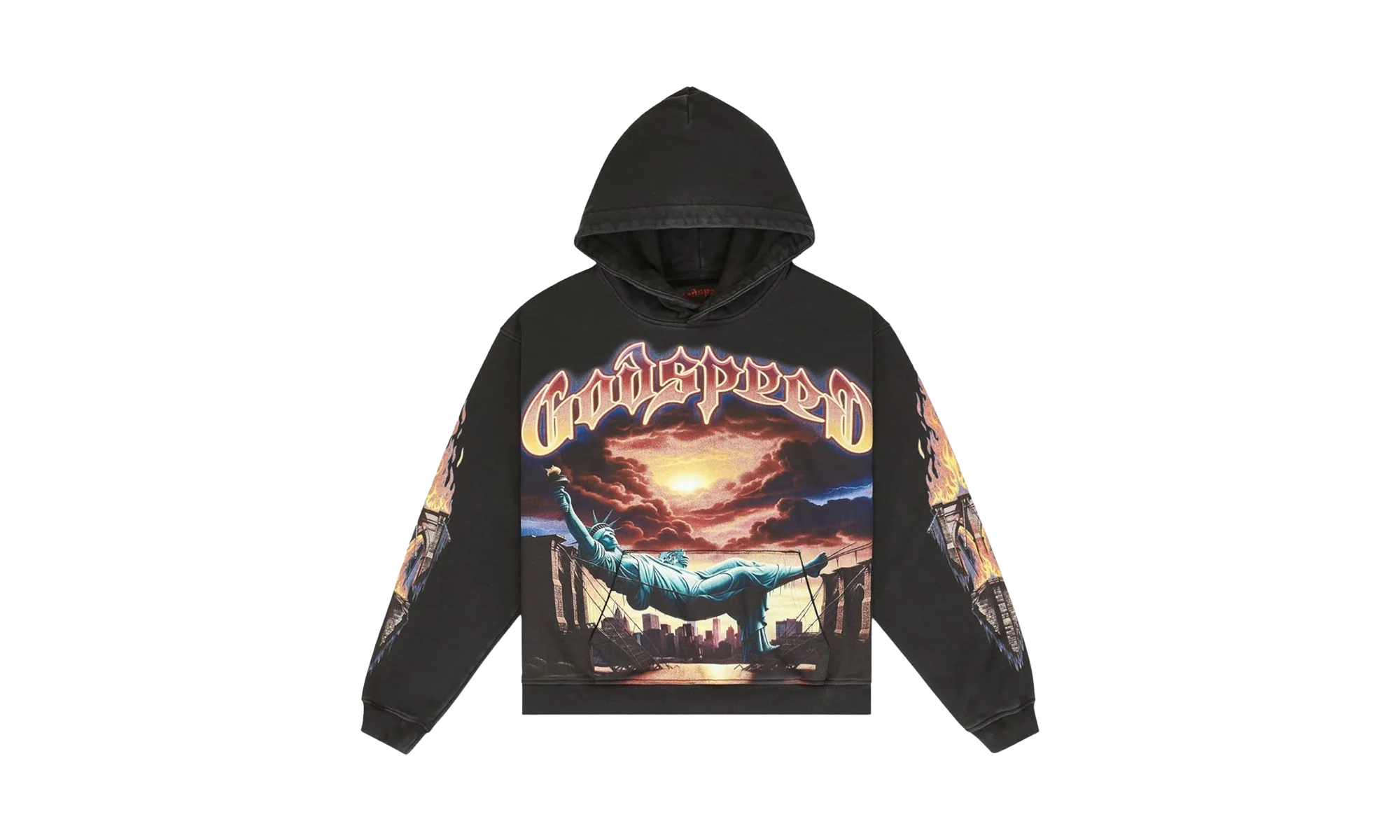 Burnt Bridges Hoodie "Black Wash" HTCQM68E