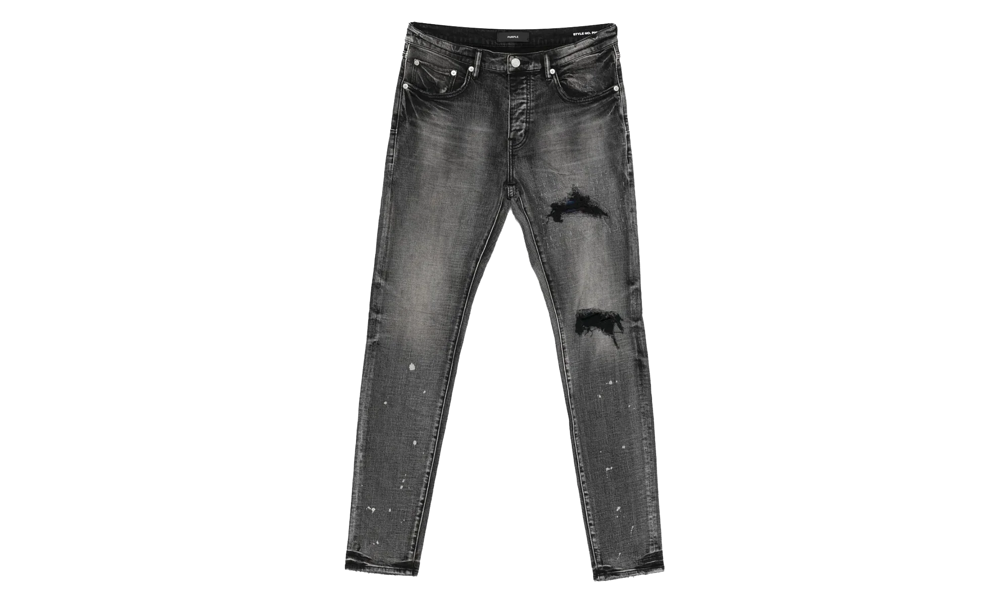 P001 Plaid Patch Jeans "Washed Black" P001 SYDB425