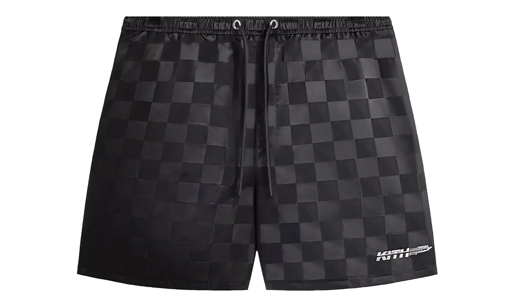 Checkered Satin Collins shorts "Black" KHM060696 001