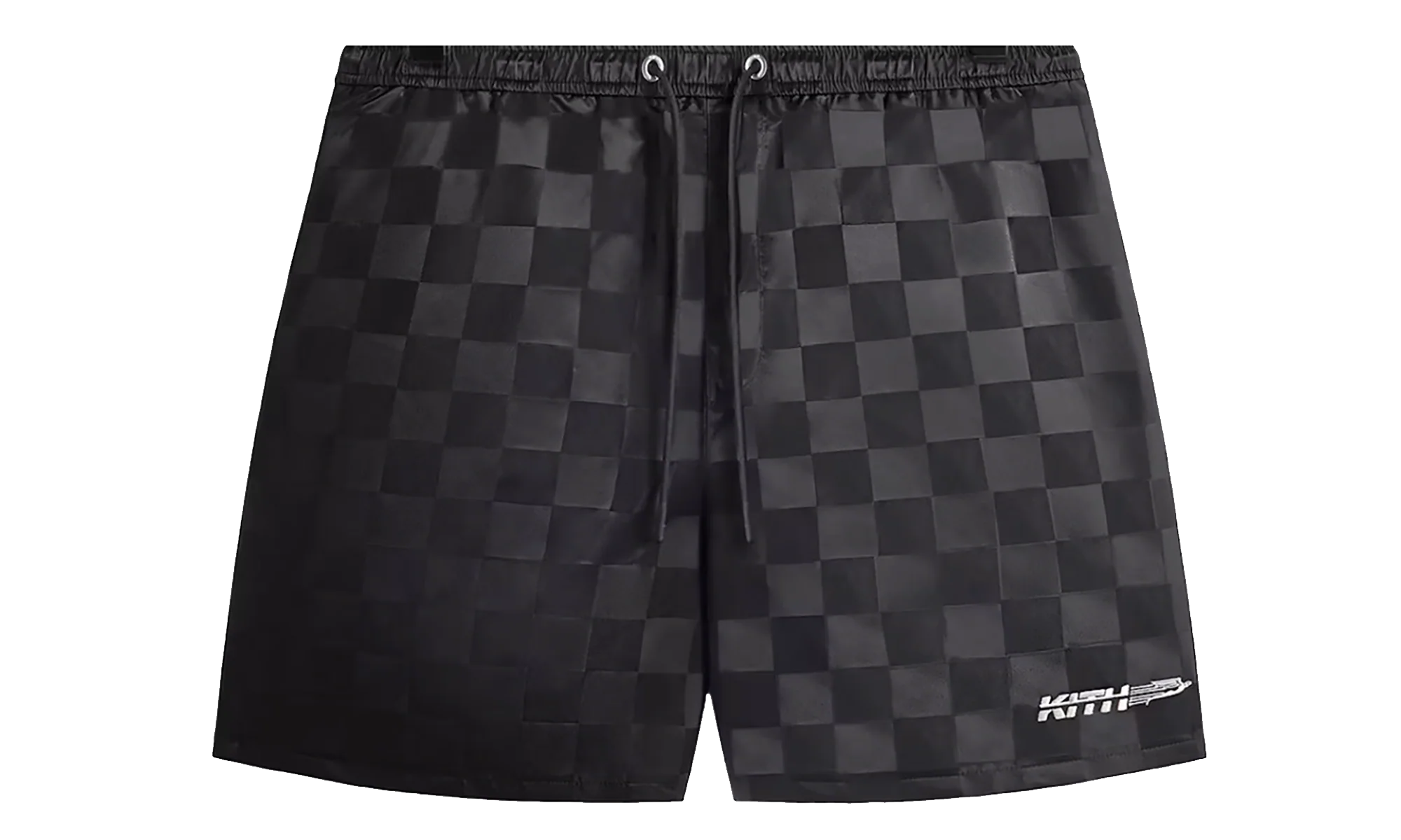 Checkered Satin Collins shorts "Black" KHM060696 001