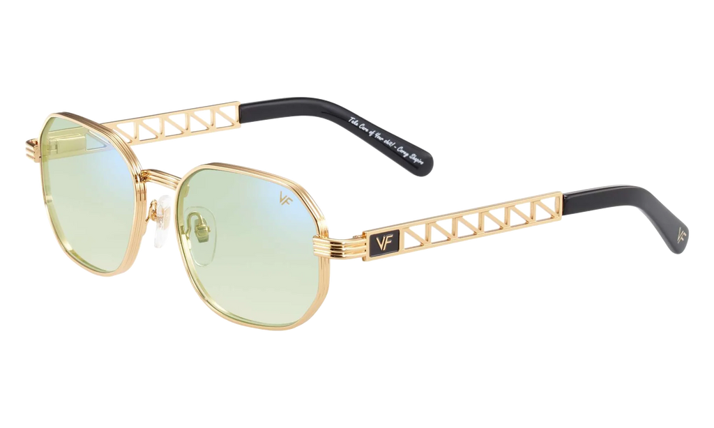 Hustler Jacques Cartier Edition 24KT "Yellow Gold / Powder Green Flash Blue" JCHU2 0004 11C1