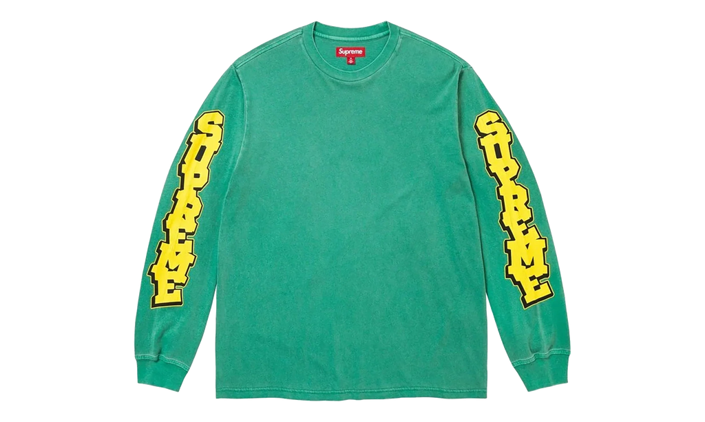 Cracked Sleeve Long Sleeves Top "SS26 - Washed Green" SU27436