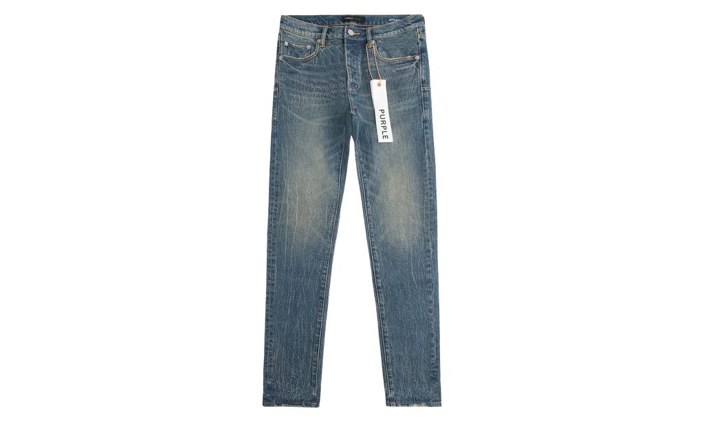 Crackle Coated Denim "Mid Indigo" P001 SICR424