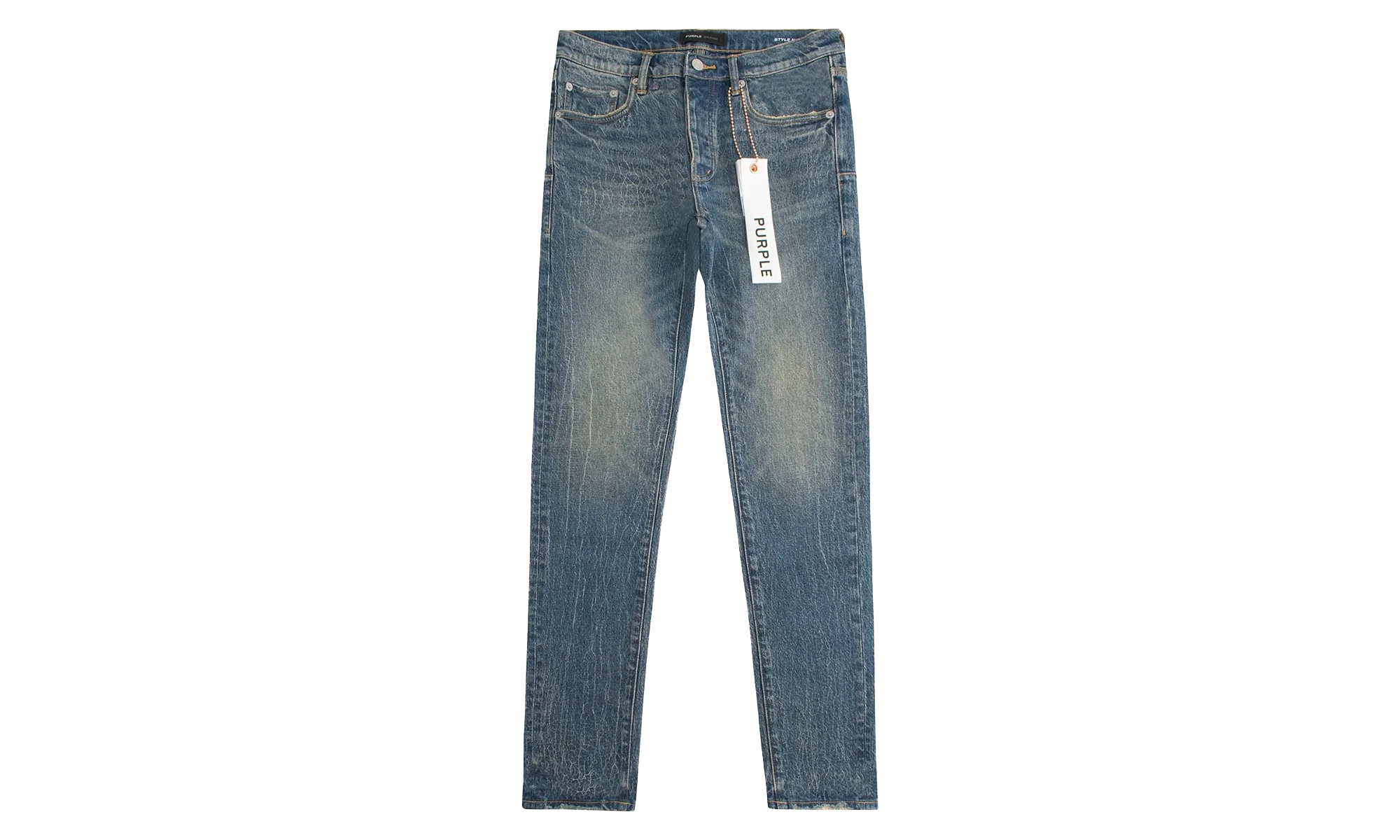 Crackle Coated Denim "Mid Indigo" P001 SICR424