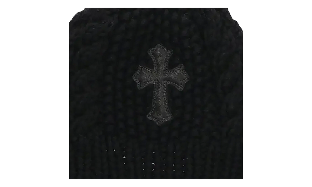 Leather Cross Patch Beanie "Black" CHRM0768