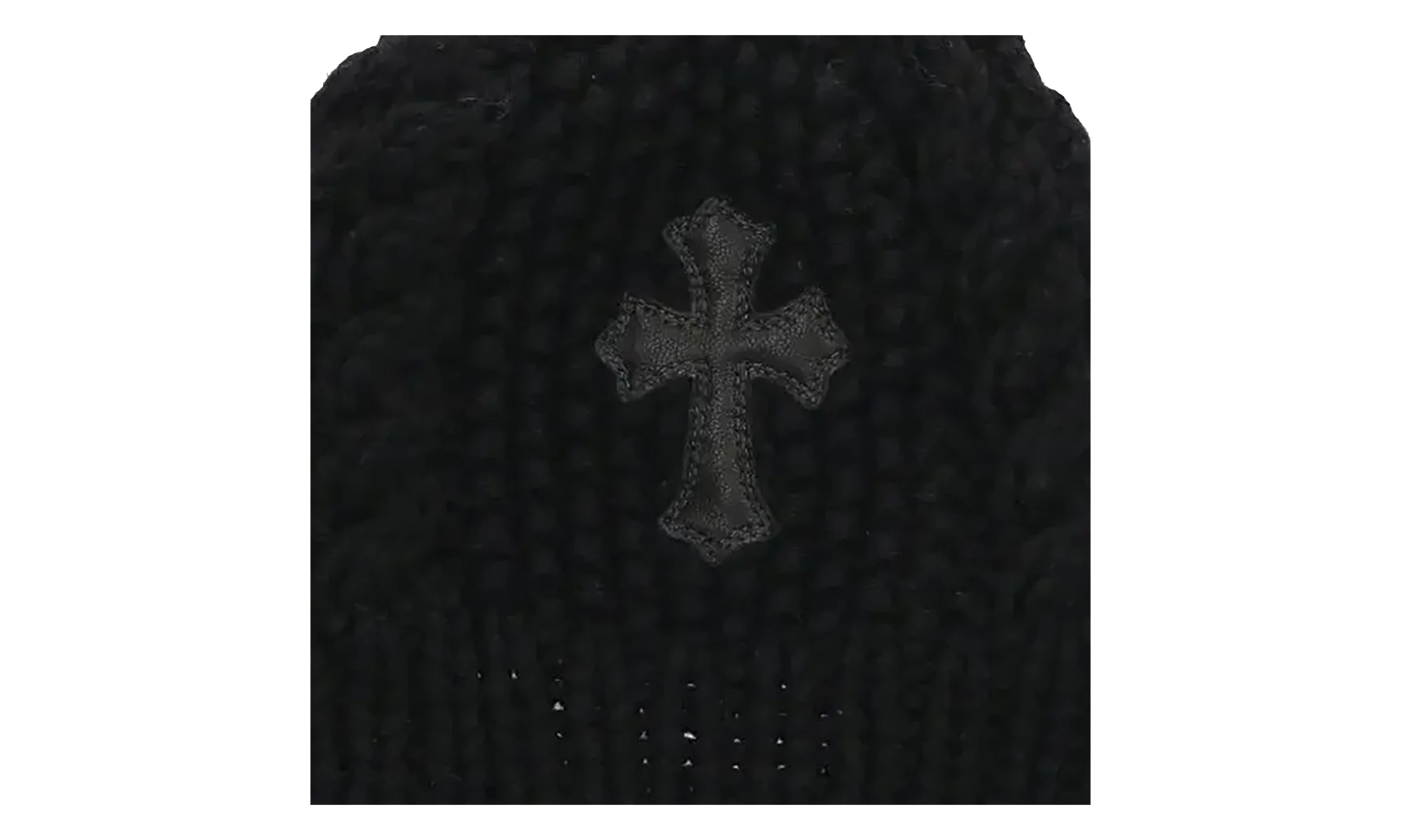 Leather Cross Patch Beanie "Black" CHRM0768