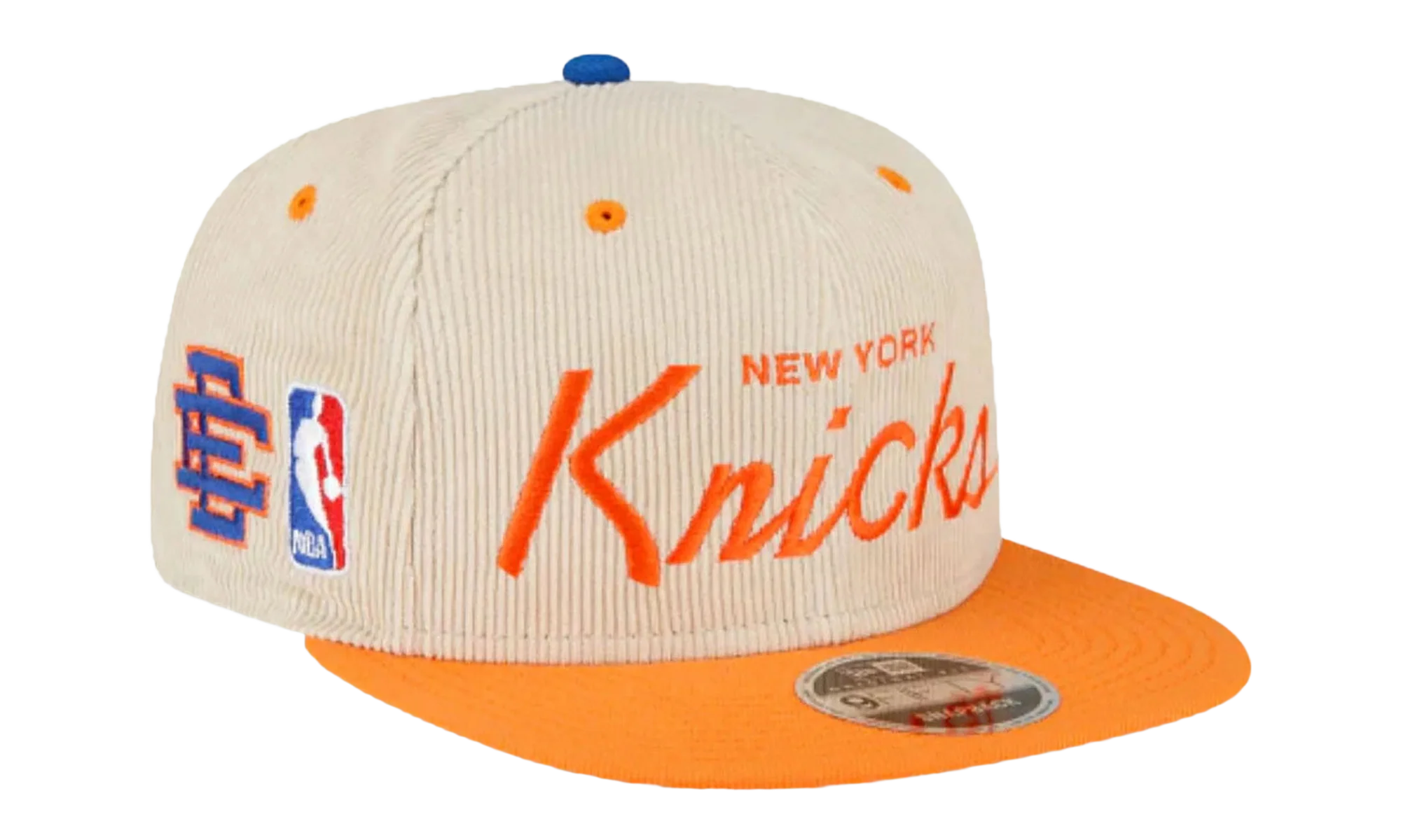9FIFTY NBA NY KNICKS SNAPBACK HAT "ERIC EMANUEL - Cream/ Orange" EE434