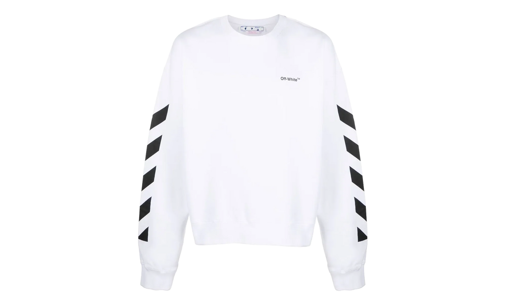 Diagonal Helvetica Oversized Sweatshirt "White" OMBA058C99FLE0010110