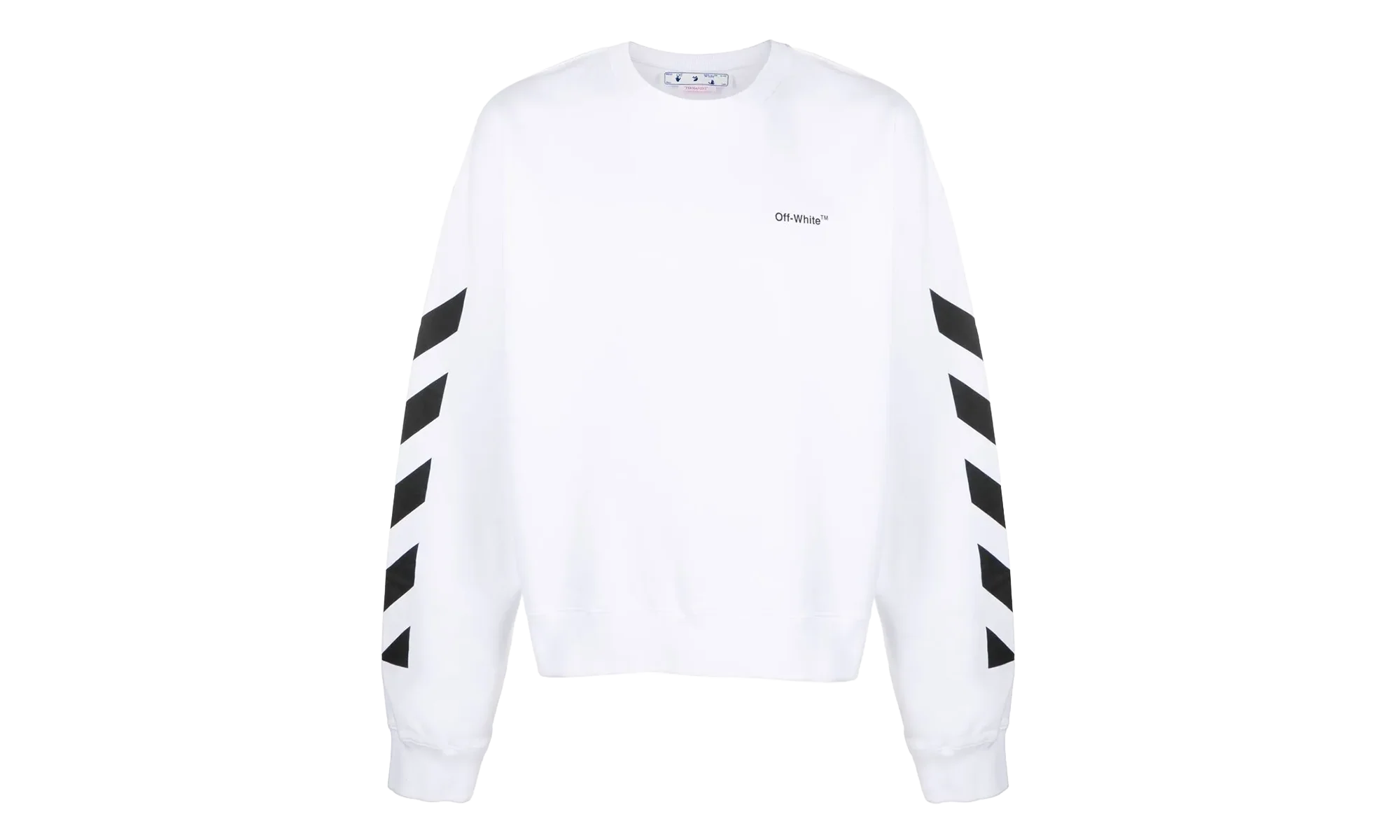 Diagonal Helvetica Oversized Sweatshirt "White" OMBA058C99FLE0010110