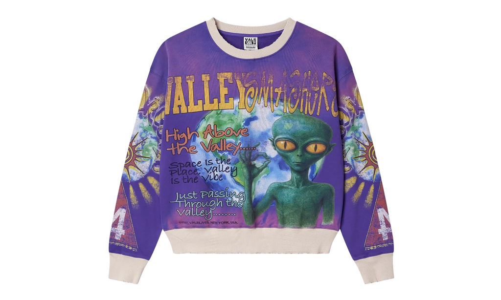 Space Alien Crewneck Sweatshirt "Purple" VAL55