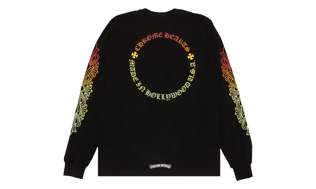 Floral Sleeve Gradient Long-sleeve T-shirt "Black" CHRM0821
