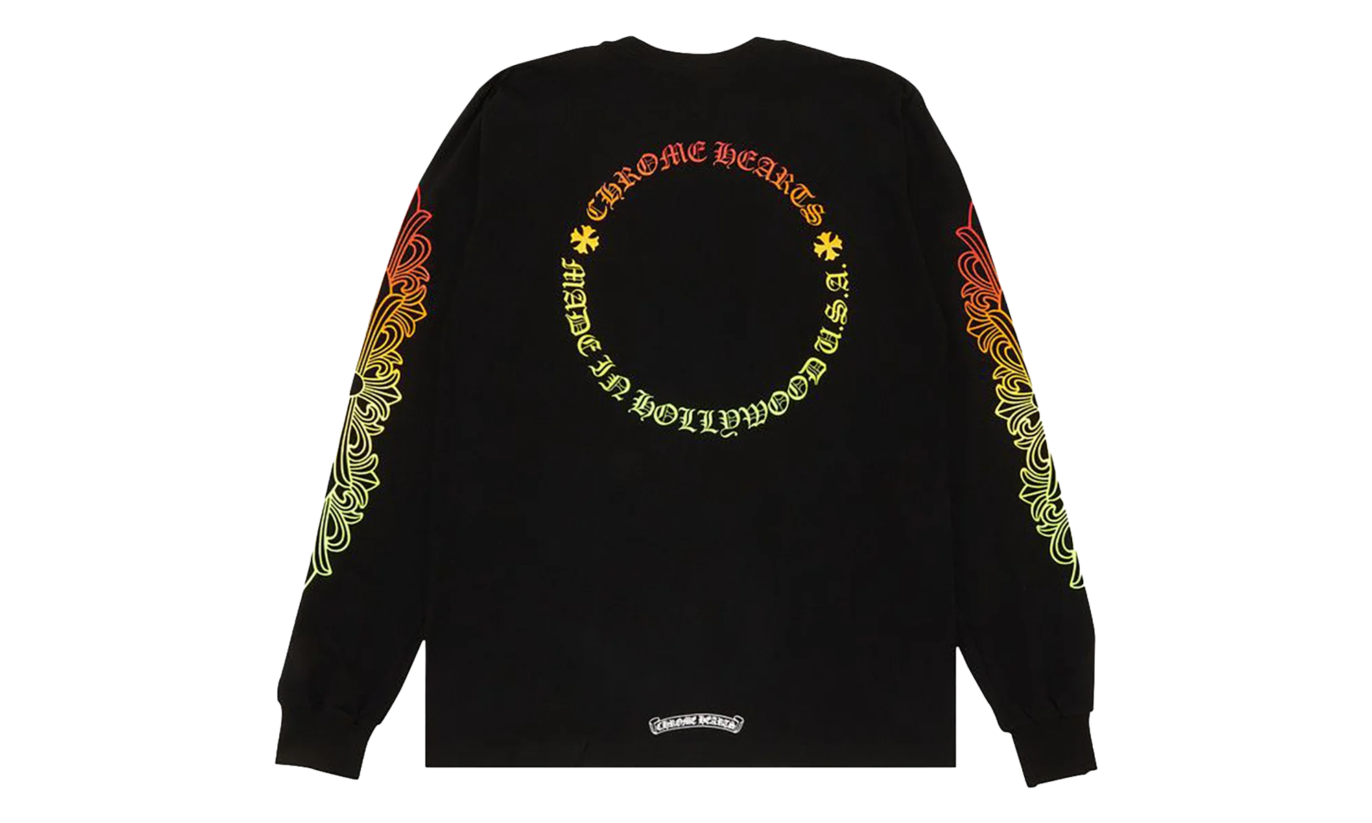 Floral Sleeve Gradient Long-sleeve T-shirt "Black" CHRM0821