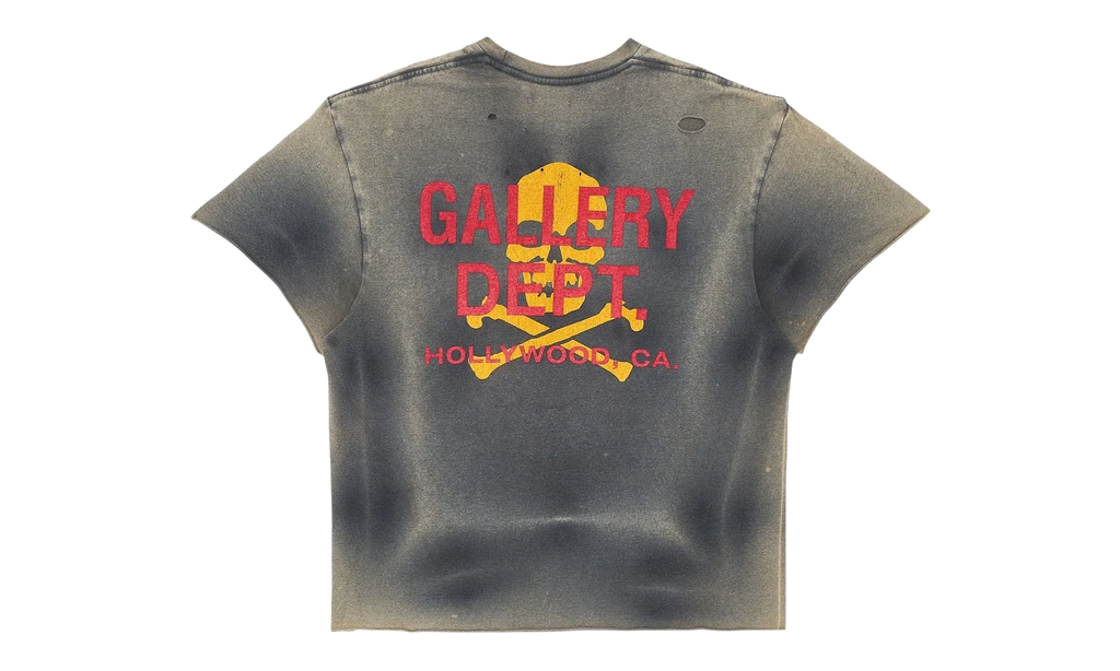 Zip Logo Short Sleeve Tee Shirt "Washed Black Yellow Red" ZPT 1000