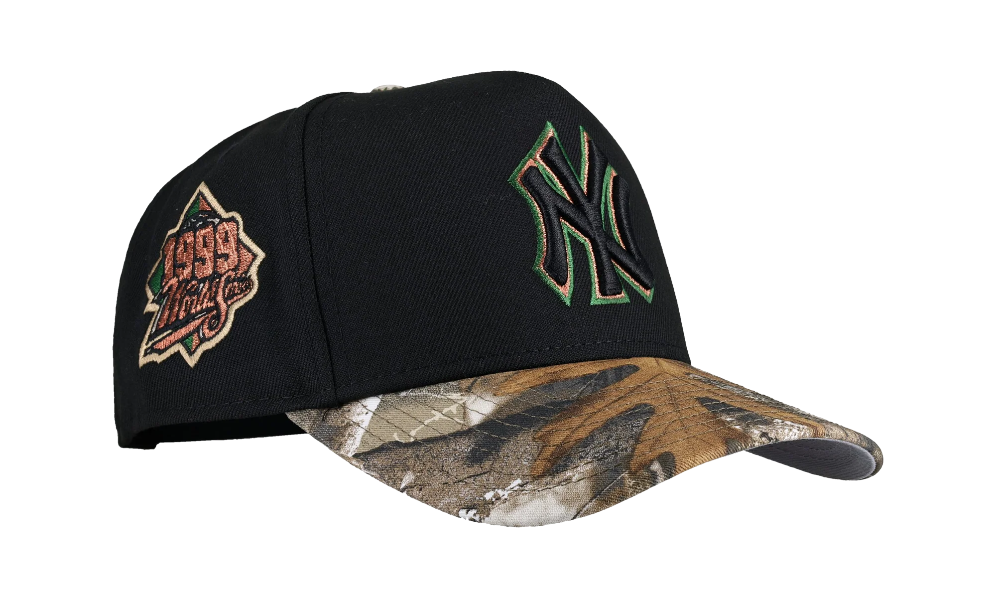 9FIFTY New York Yankees 1999 World Series A Frame Snapback Hat "Black / Real Tree" NE252