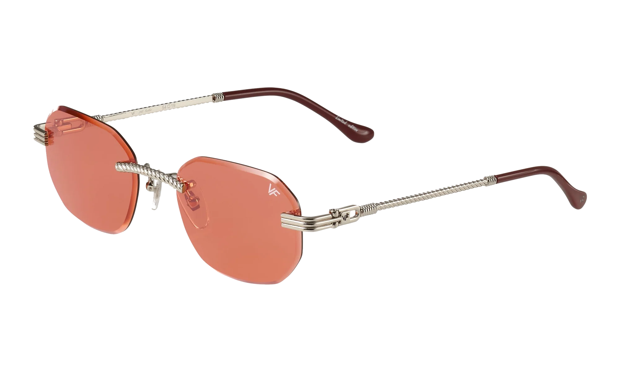 Hustler Rimless Drill Mount 24KT "White Gold / Blood Orange" DMHU2 0048 44C5