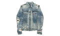 Bandana Distressed Denim Jacket "Indigo Black" ABBDJB
