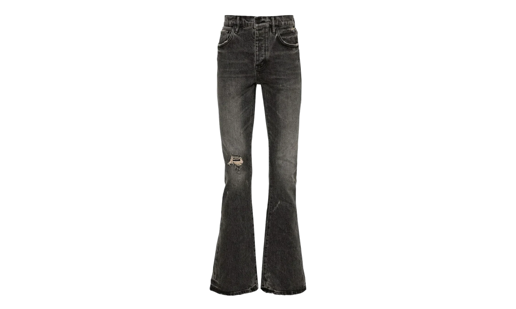 Vintage Flare Blowout Denim Jeans "Light Black" P004 VFLB324