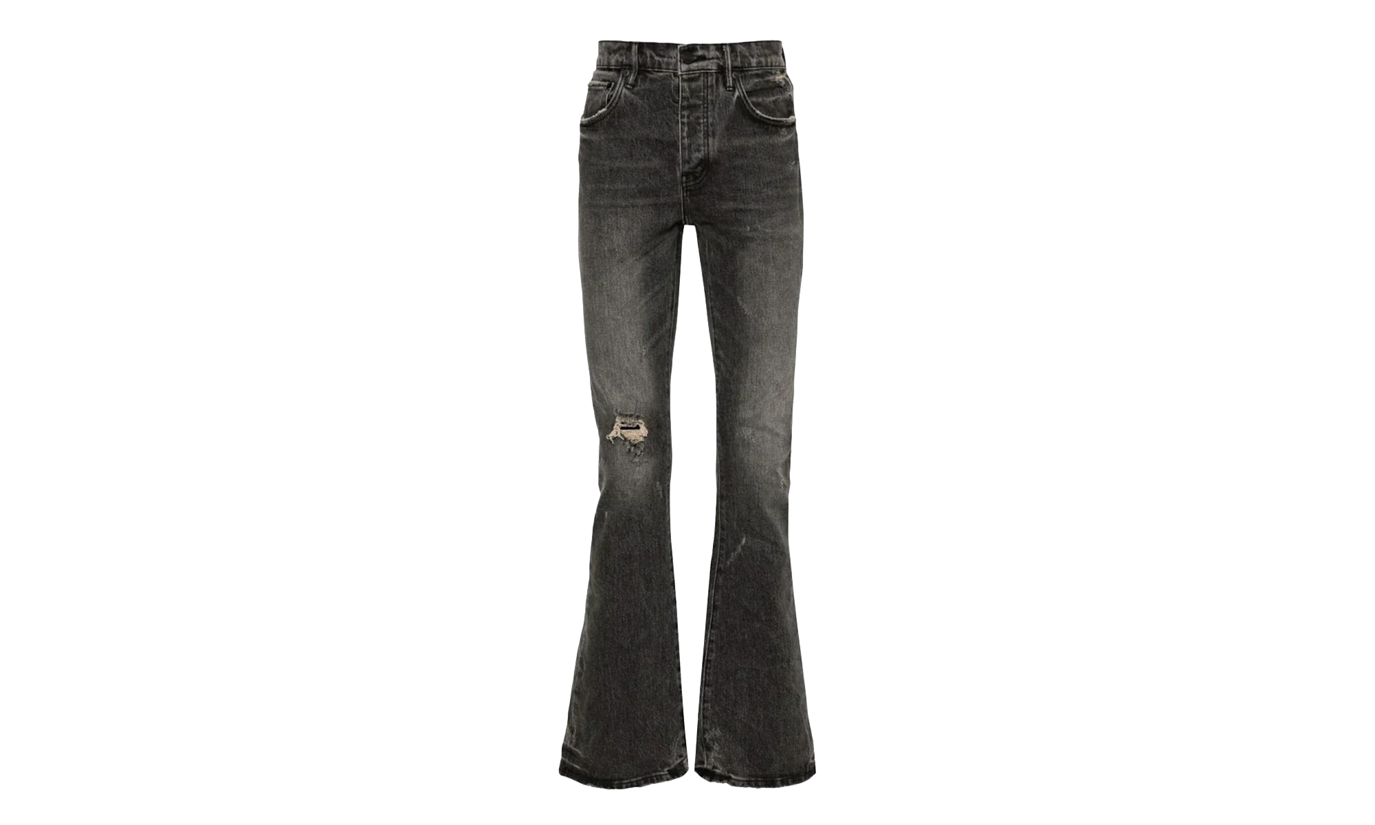 Vintage Flare Blowout Denim Jeans "Light Black" P004 VFLB324