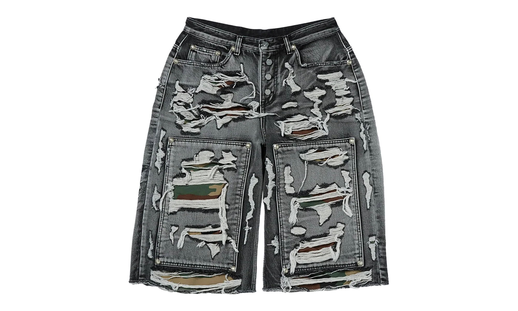 Hell Camo Denim Shorts "Black" TC25PT2202