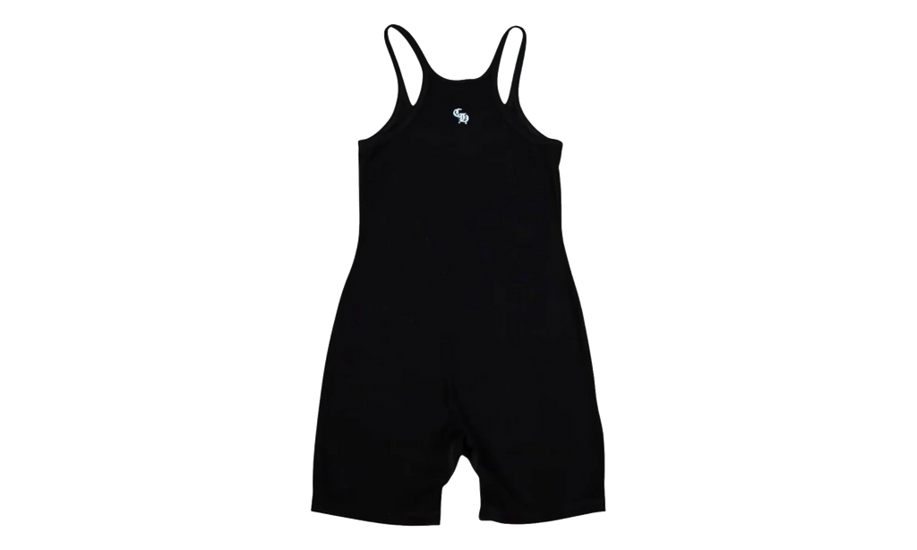 Ribbed Embroidered Romper "Black" CHRM1015
