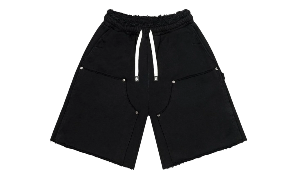 Distressed Carpenter Flat Shorts "Black" GS169