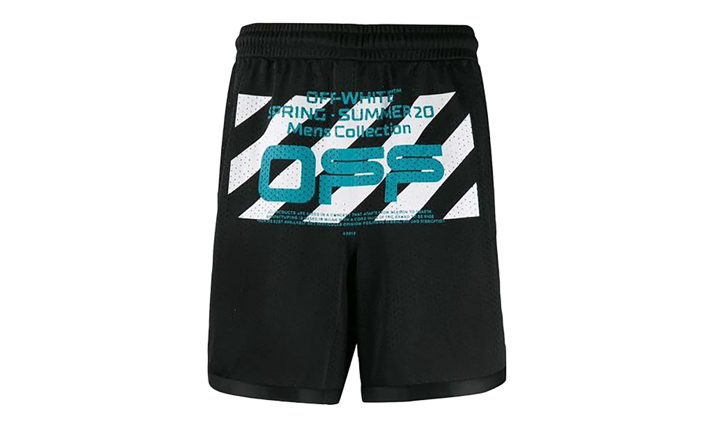 OFF-WHITE Wavy Line Mesh Shorts "Black / Multicolor" OMCI005R201010041001