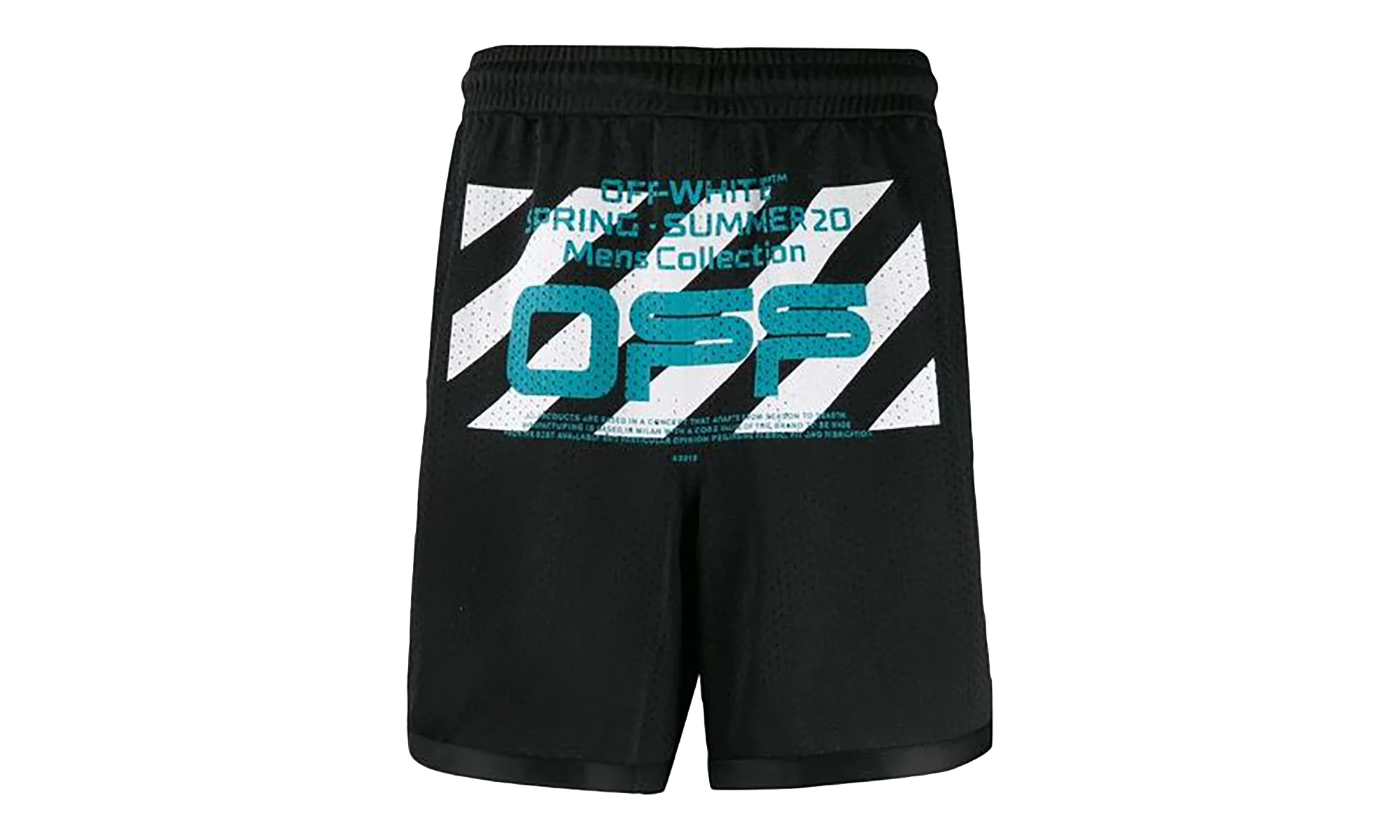 OFF-WHITE Wavy Line Mesh Shorts "Black / Multicolor" OMCI005R201010041001