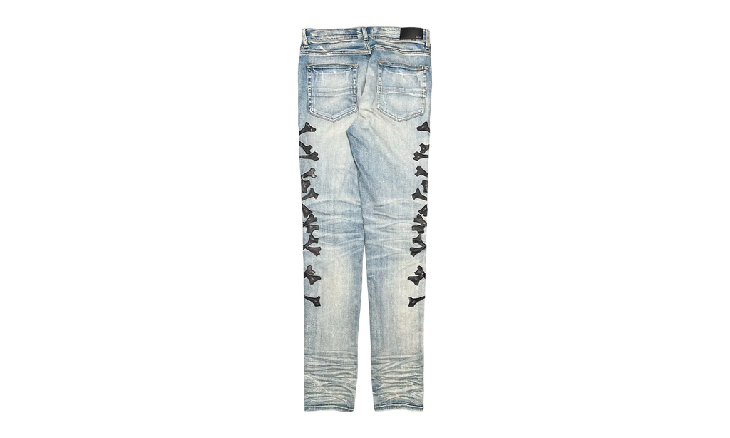 Maxfield Exclusive Leather Patch Bones Jeans "Original Indigo Black" AMELPBJOI