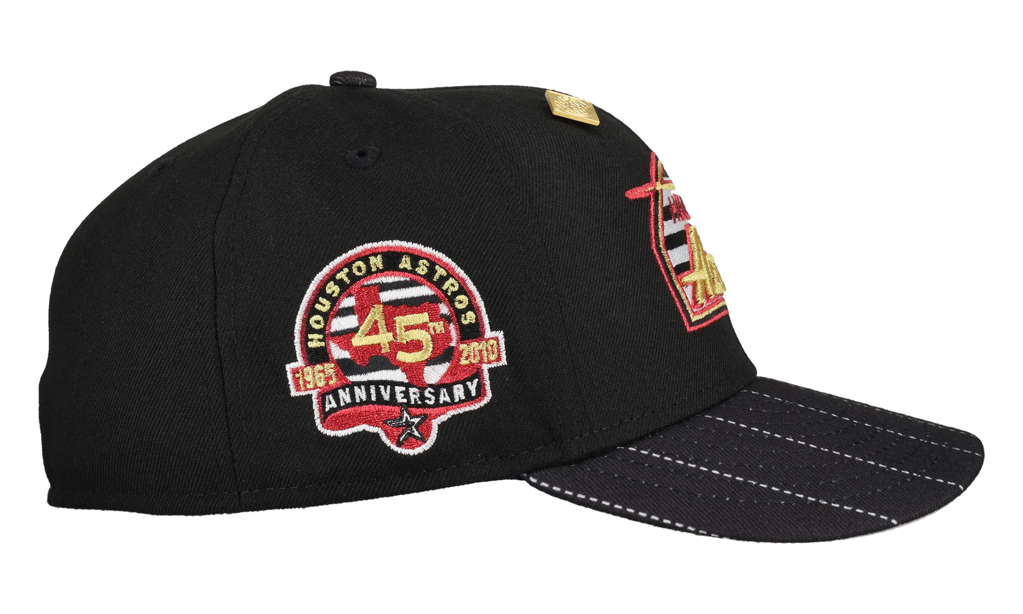 59FIFTY Houston Astros Pin Stripe 45th Anniversary Fitted Hat "Black / Metallic" 123451298022