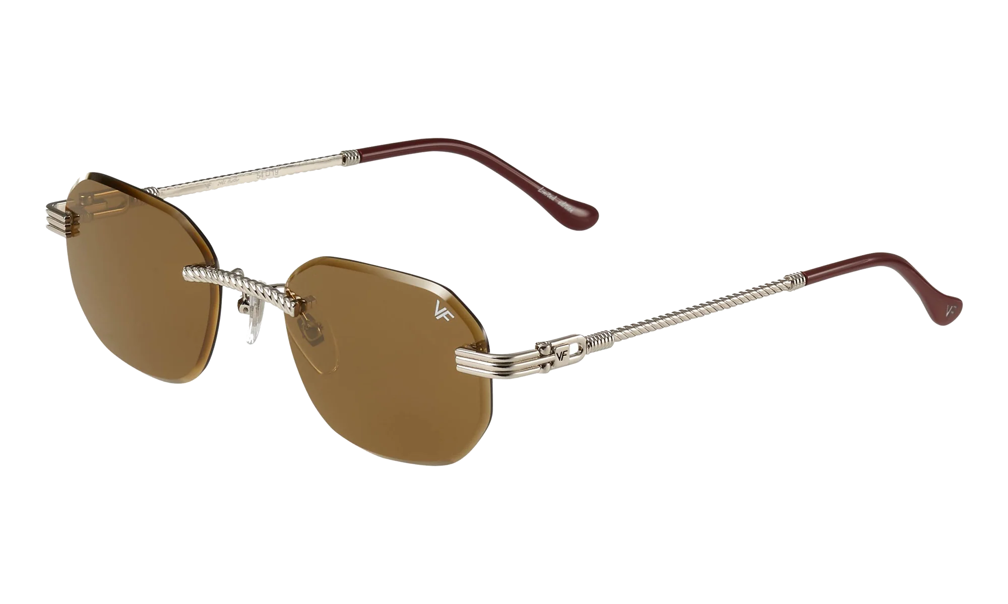 Hustler Rimless Drill Mount 24KT "White Gold / Brown" DMHU2 0045 42B6
