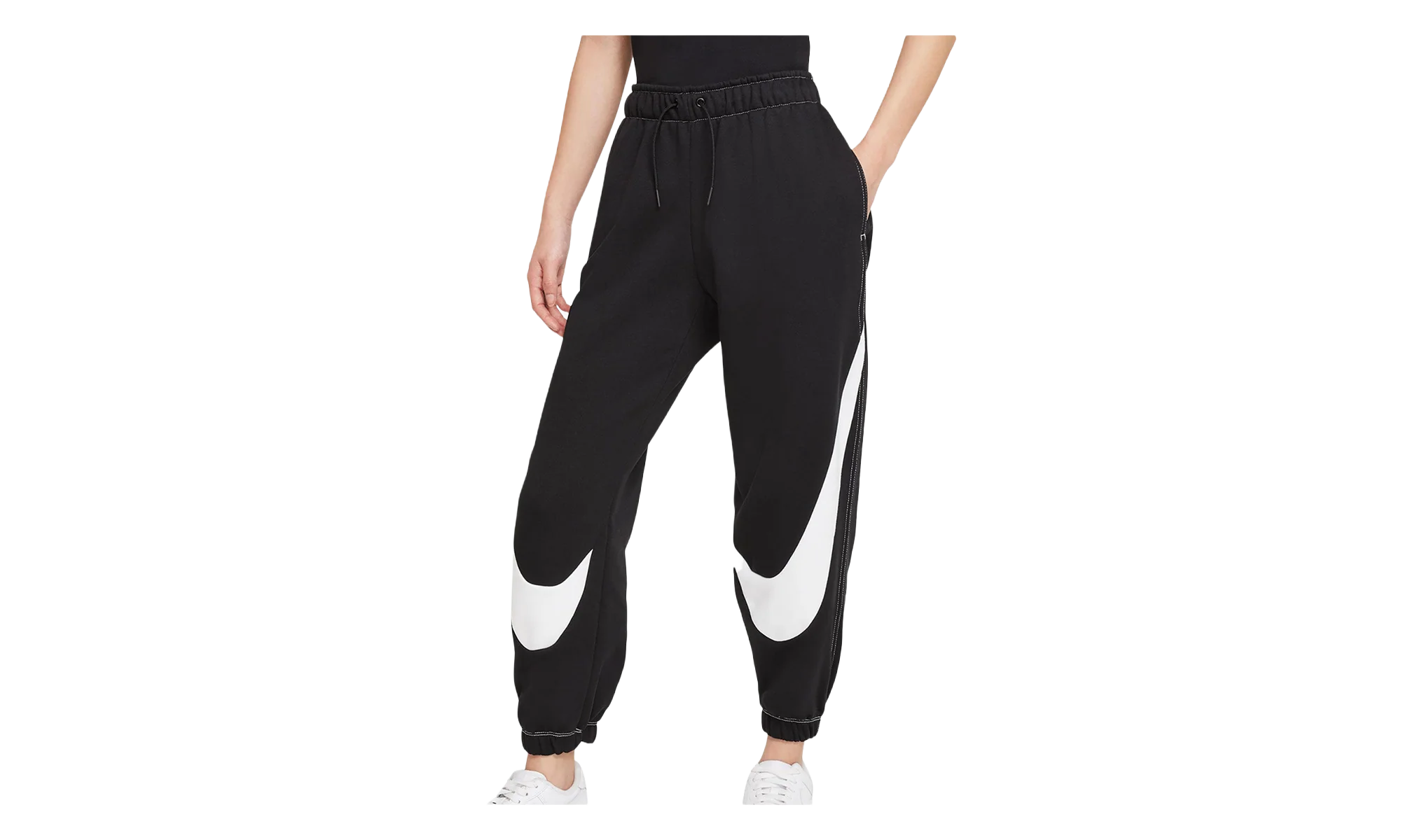 Sportswear Swoosh Fleece Joggers WMNS "Black / White" DD5582 010