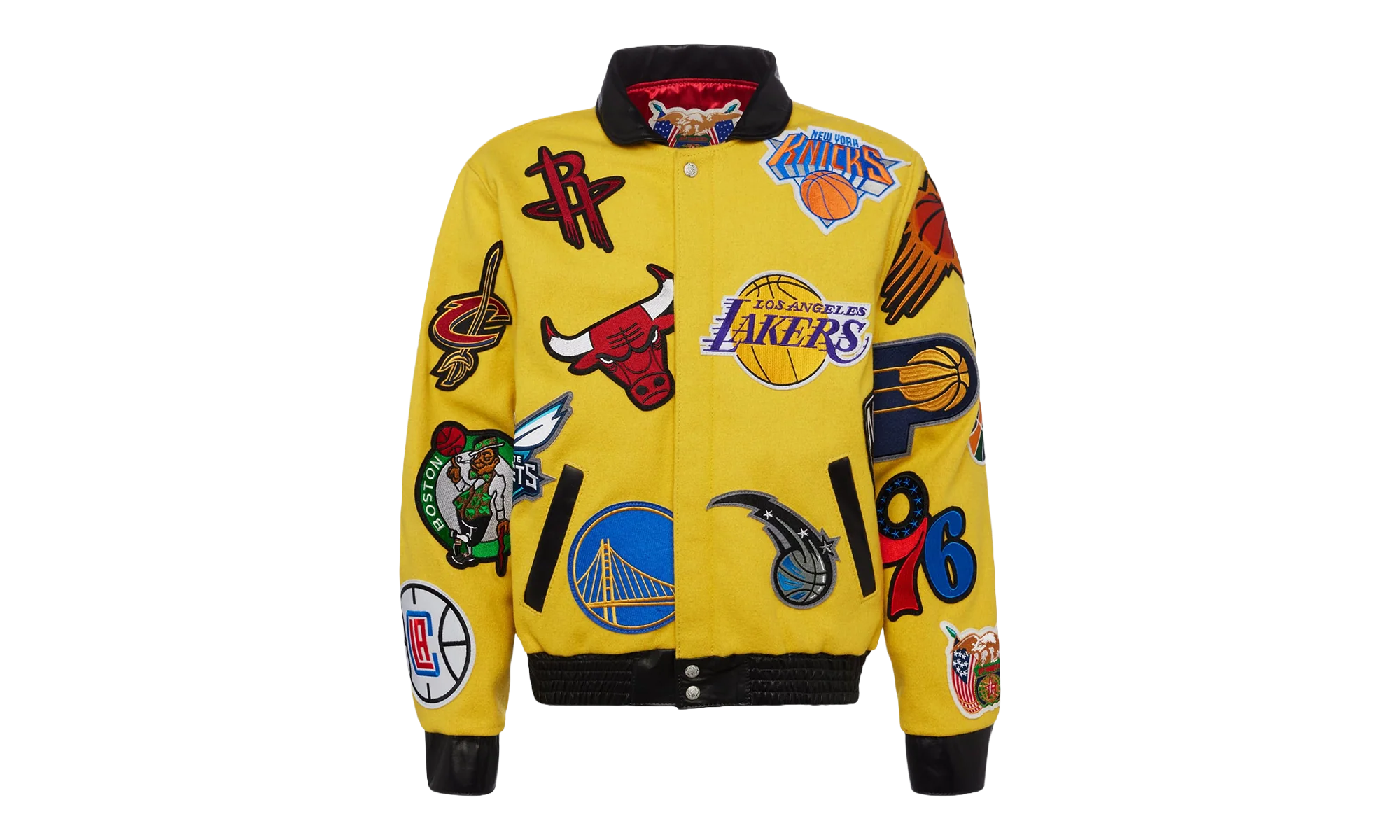 NBA Collage Wool & Leather Jacket "Yellow" NBA 101 YEL