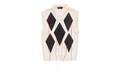 Magliano Leather Argyle Knit Vest "Raw White" S71HA1373D13169102