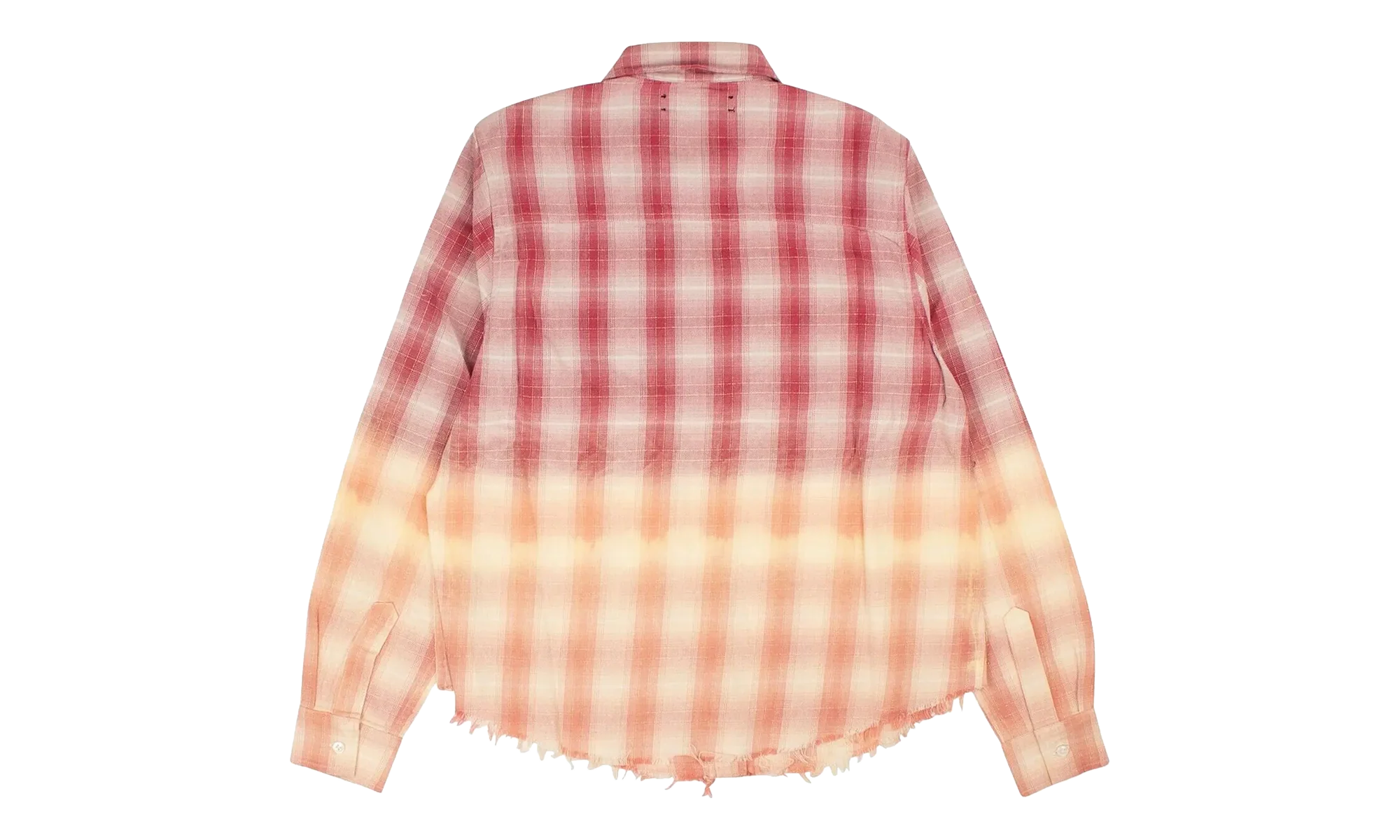 Ombre Lurex Plaid Raw Edge Shirt "Red" Y0W06449PD RED