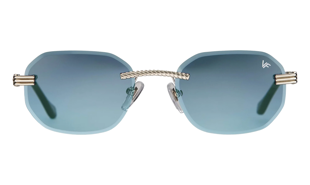Hustler Rimless Drill Mount 24KT "White Gold / Grape Blue" DMHU2 0053 42A7
