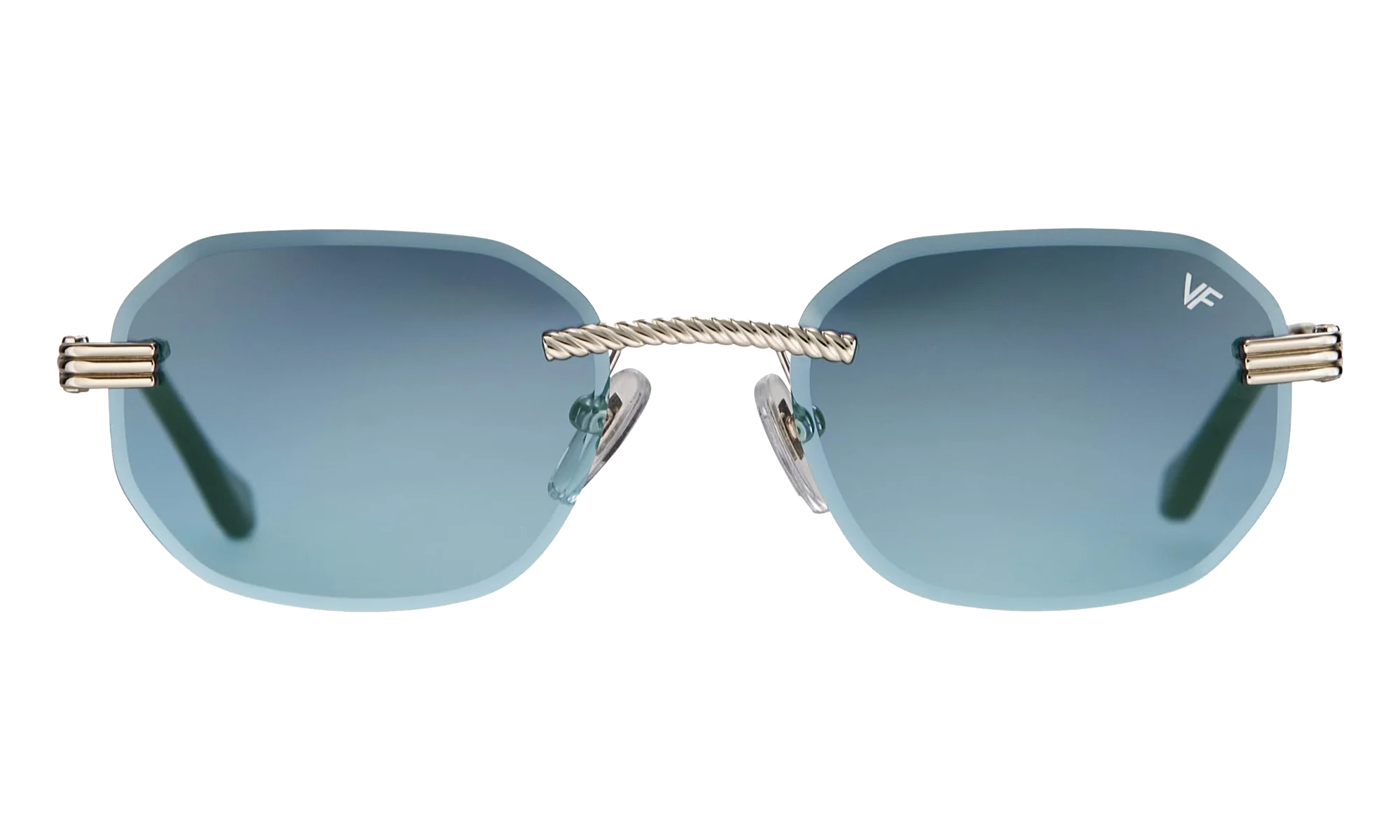 Hustler Rimless Drill Mount 24KT "White Gold / Grape Blue" DMHU2 0053 42A7