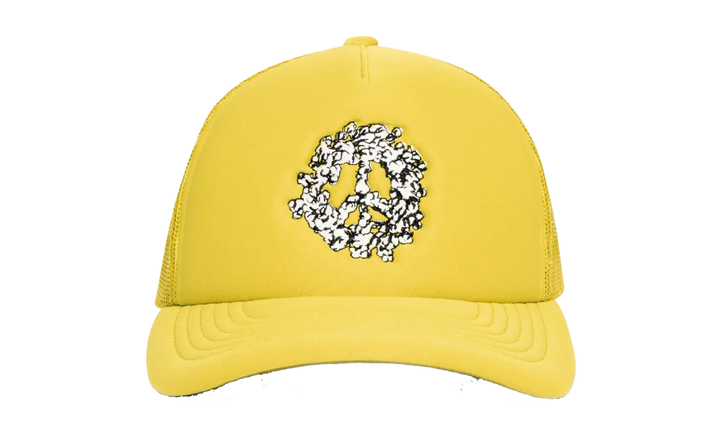 Cotton Peace Wreath Trucker Hat "Yellow" DT548