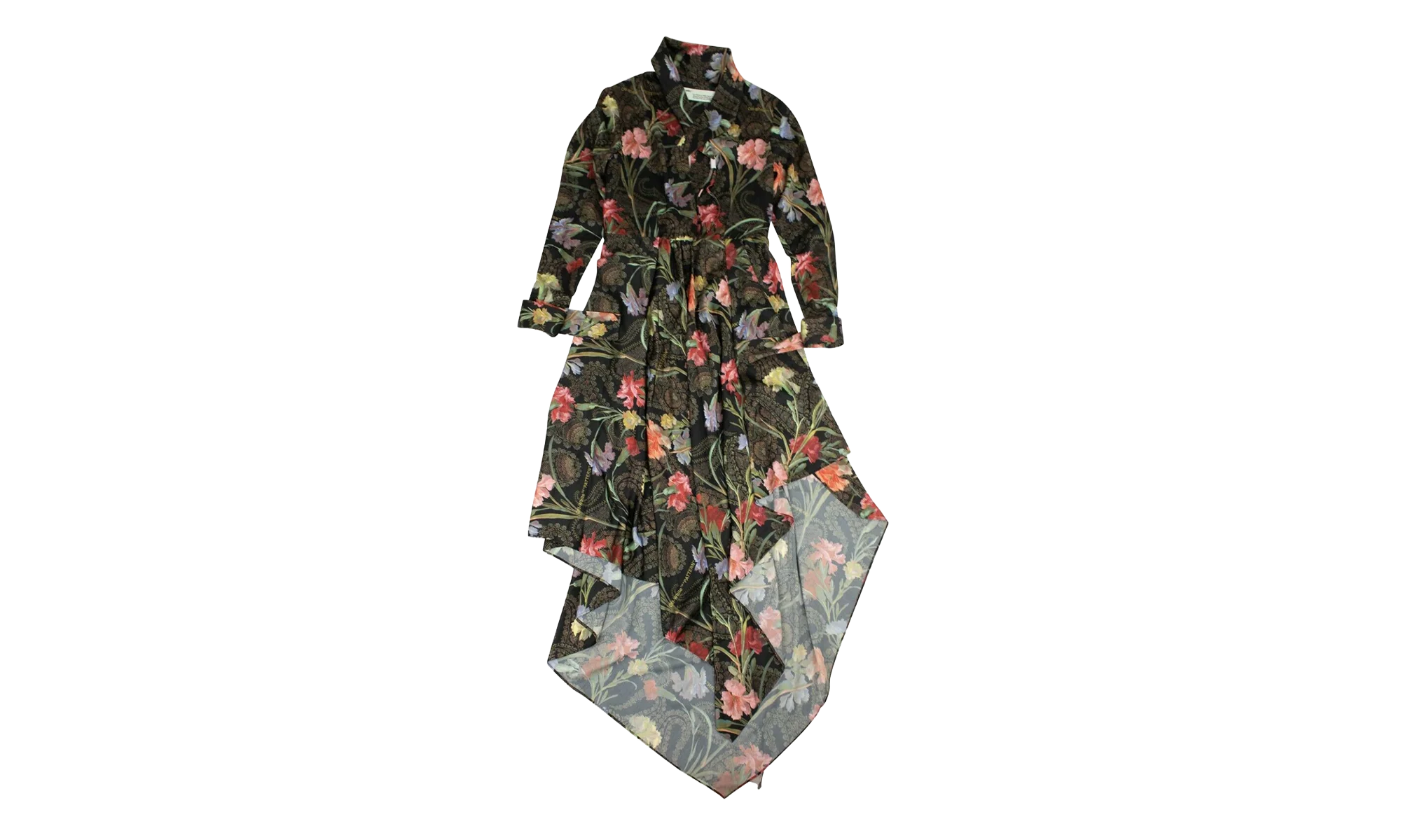 Floral Long Draped Dress "Black" 82NGG-OW-254