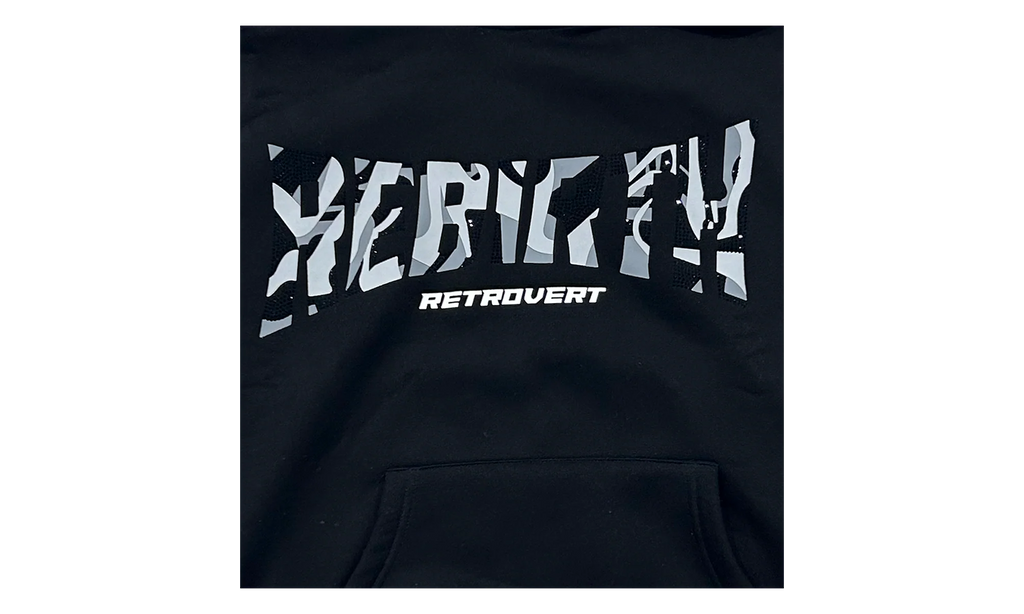 Rhinestone Rebirth Pullover Sweatshirt "Black" RET031