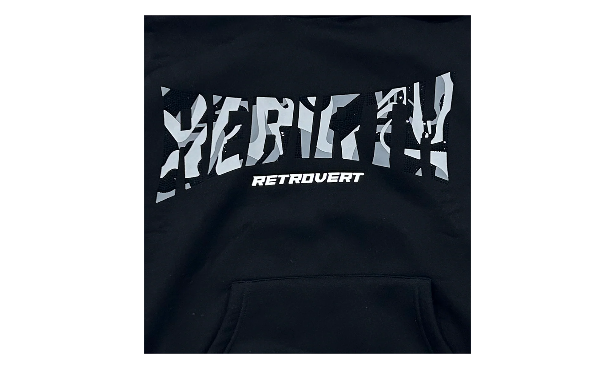 Rhinestone Rebirth Pullover Sweatshirt "Black" RET031