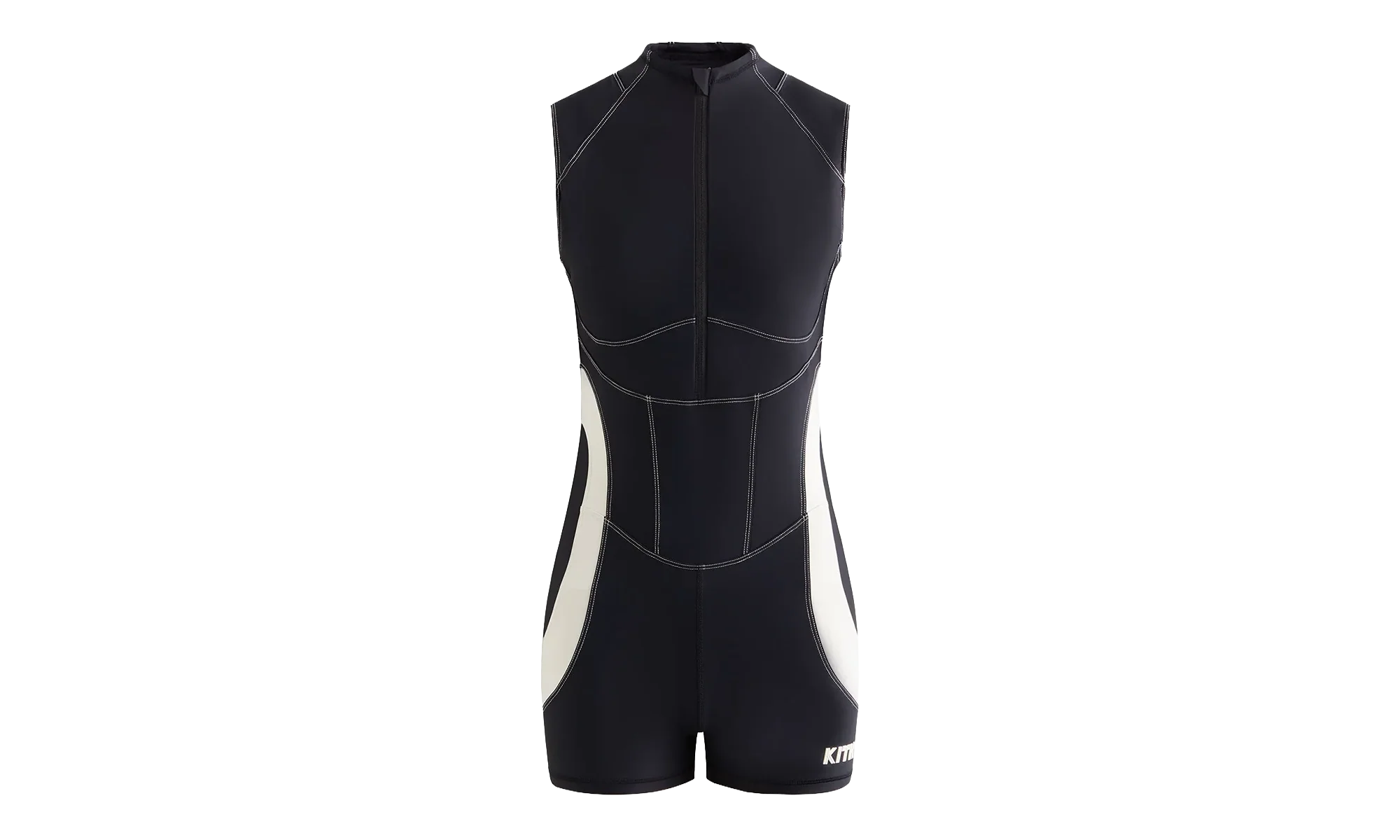 Sora Seamed Zip Romper "Black" KITH49