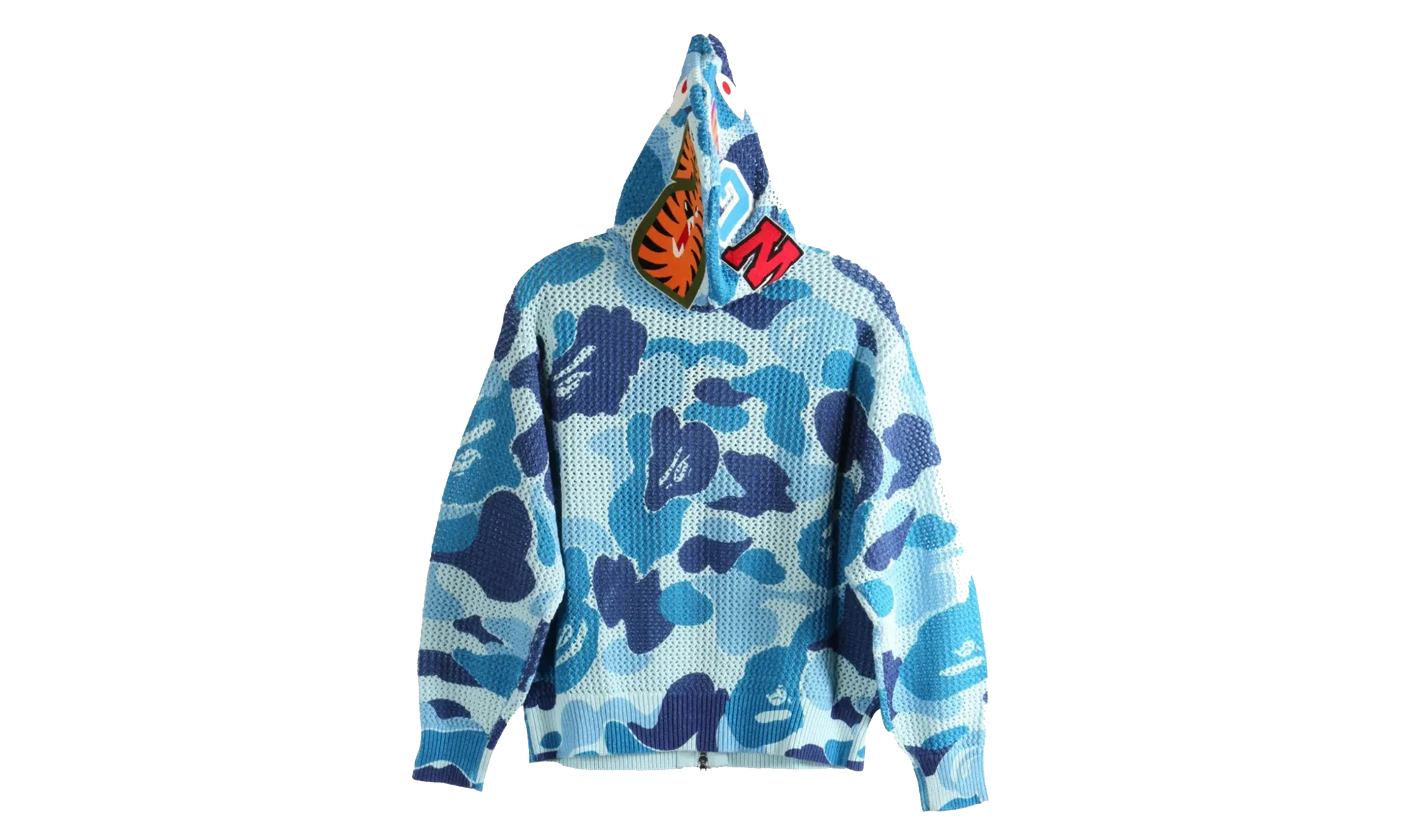 ABC Camo Crochet Relaxed Fit Shark Full Zip Hoodie "Blue Camo" 1L30115306 BLU
