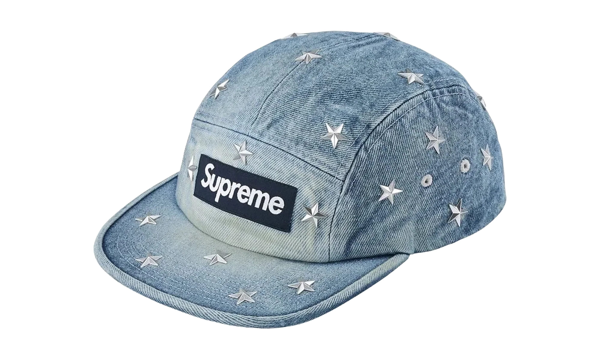 Stars Studded Denim Camp Cap "SS26 - Washed Indigo" SU27258