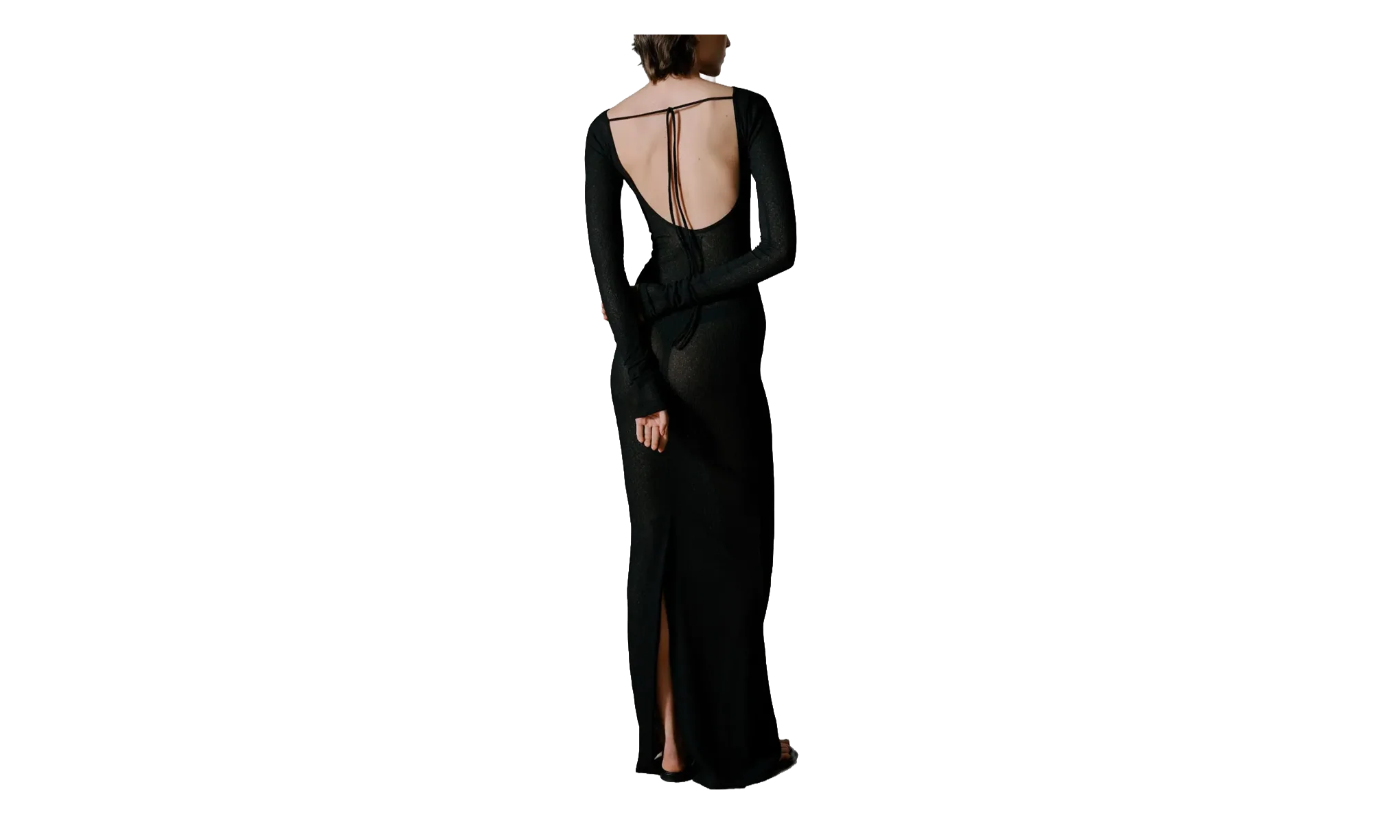 Sheer Knit Jersey Dress WMNS "Black" RHSS24DR02852372 BLK