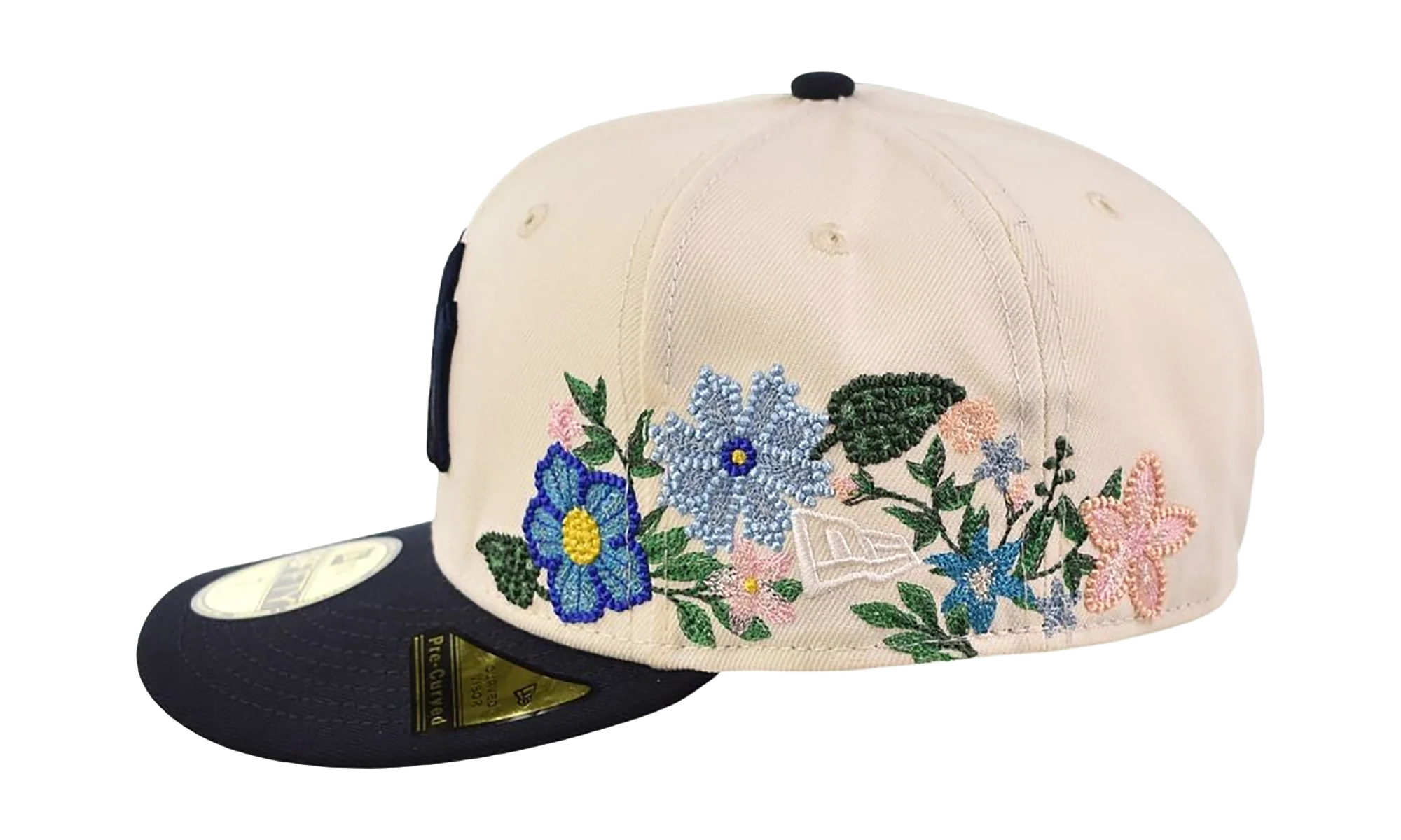 59FIFTY New York Yankees Tonal Florals Fitted Hat "Chrome White" 60668976