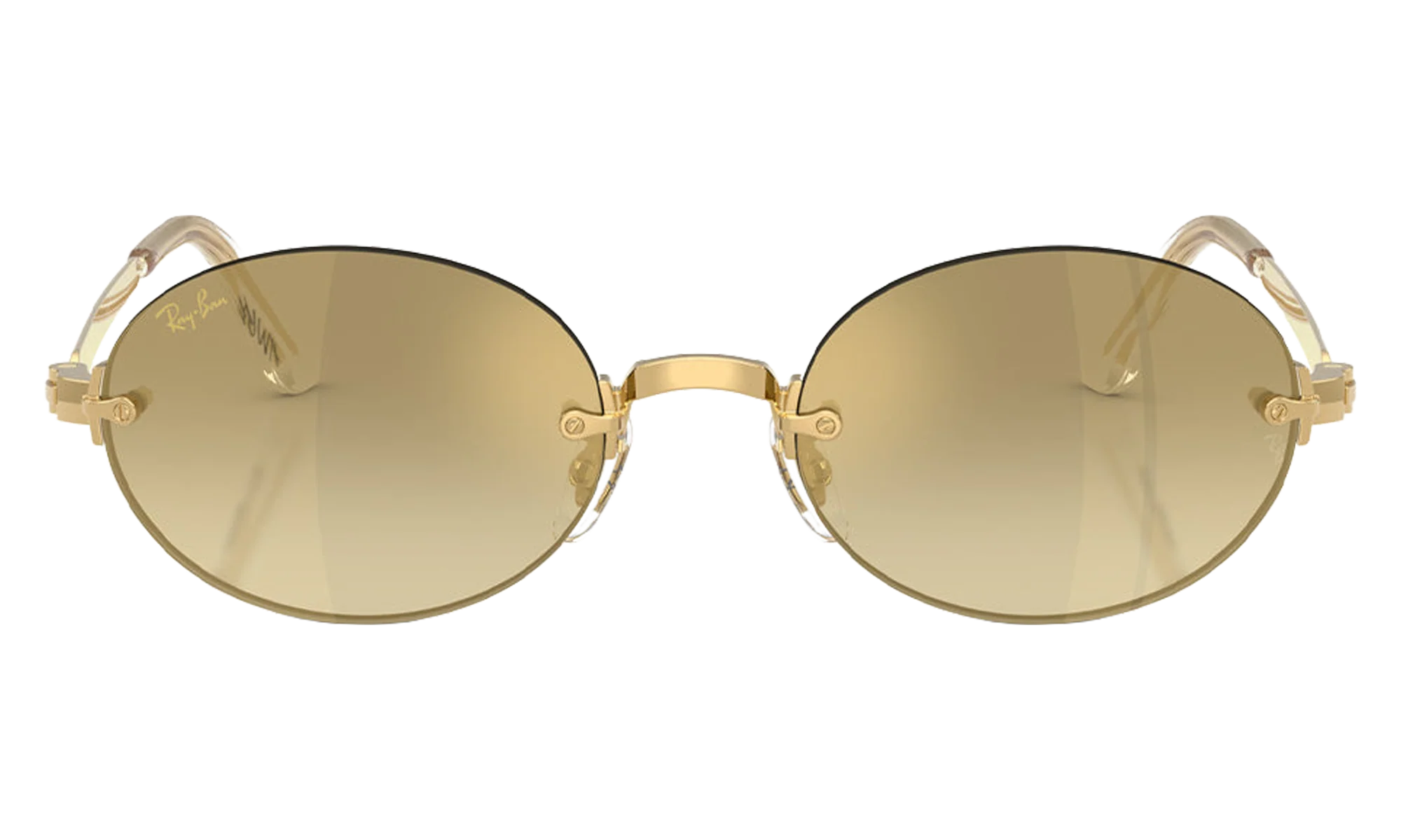 Ray-Ban Rimless "A$AP Rocky - Polished Arista Gold with Brown Mirror Gold Gradient Lens" RB3929 001 7I