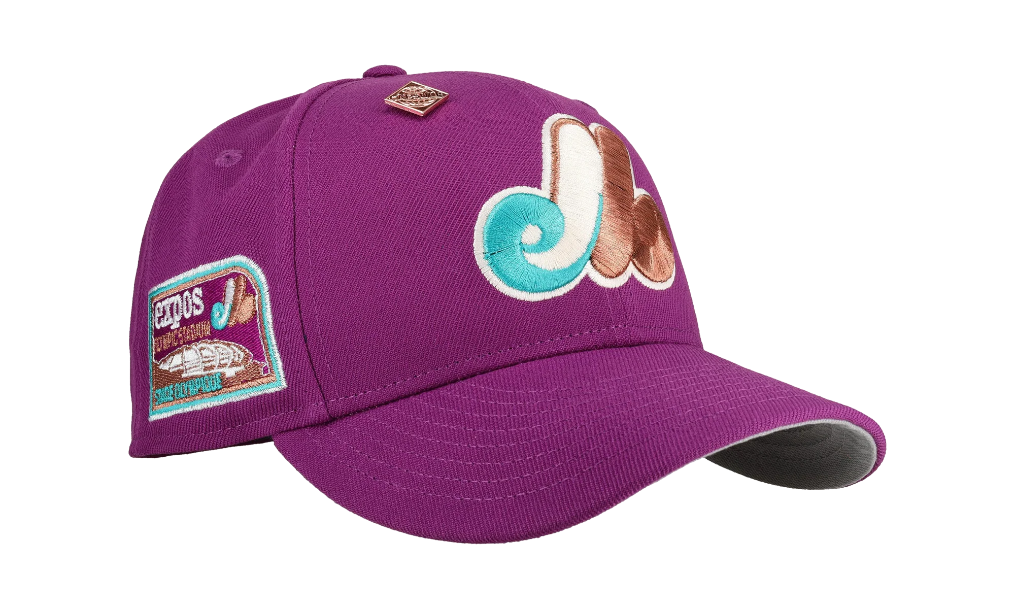 59FIFTY Montreal Expos Olympic Stadium Fitted Hat "Purple Metallic" NE437