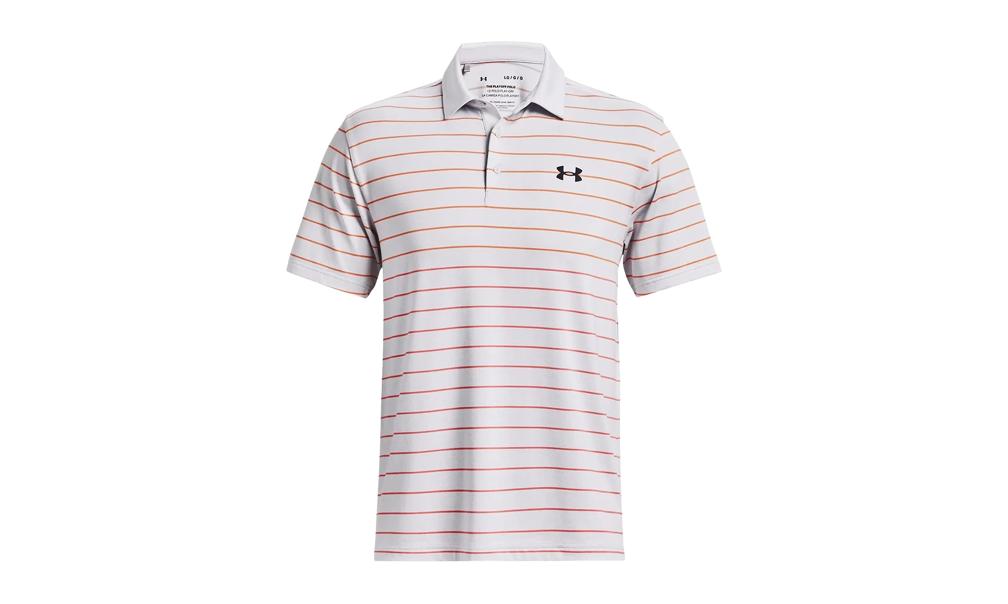 Playoff 3.0 Stripe Polo "Halo Gray / Orange Blast" 1378676 014